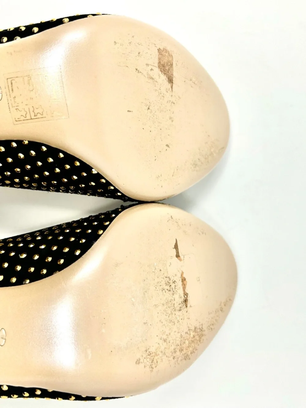 Valentino Garavani Black Suede Pumps with Gold Studs Size 40/US 10 Luxury!